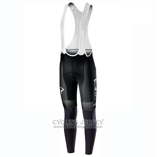 2019 Cycling Jersey Ineos Champion Uk White Long Sleeve And Bib Tight